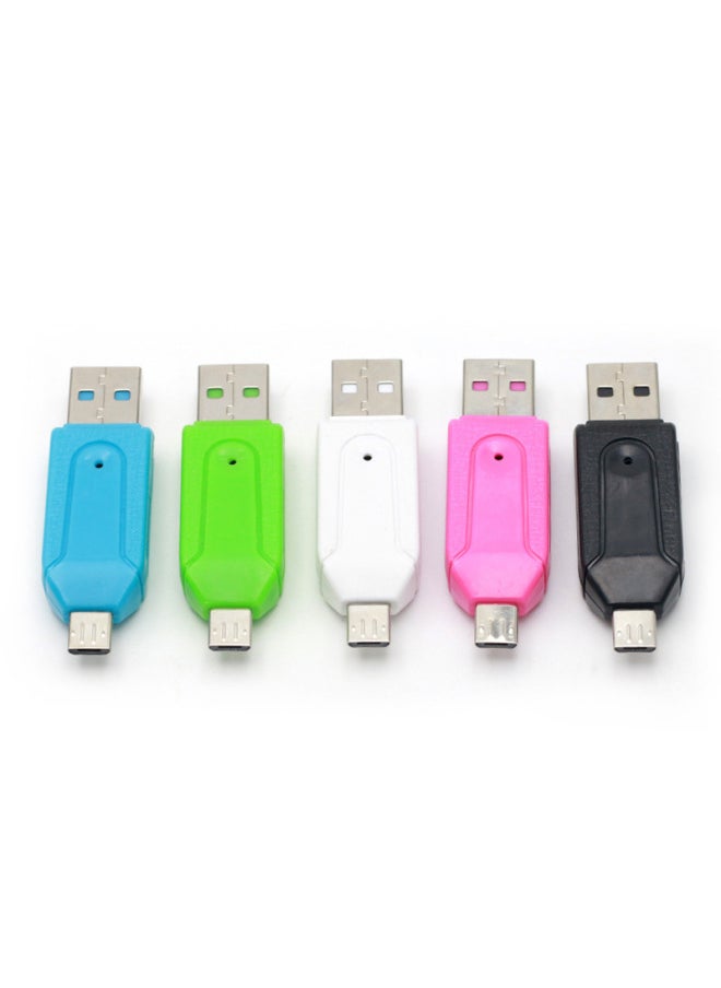 Generic - Two-in-one Micro/Type-C OTG Card Reader Computer Mobile Phone OTG Multi-function TF/SD Card Reader Wholesale-Color:micro Interface (bare Metal Blue) - Image 1