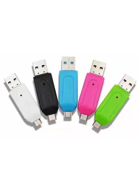 Two-in-one Micro/Type-C OTG Card Reader Computer Mobile Phone OTG Multi-function TF/SD Card Reader Wholesale-Color:micro Interface (bare Metal Blue)