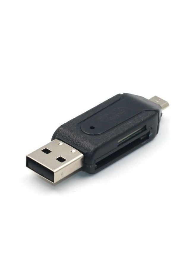 Generic - Two-in-one Micro/Type-C OTG Card Reader Computer Mobile Phone OTG Multi-function TF/SD Card Reader Wholesale-Color:micro Interface (bare Metal Blue) - Image 1