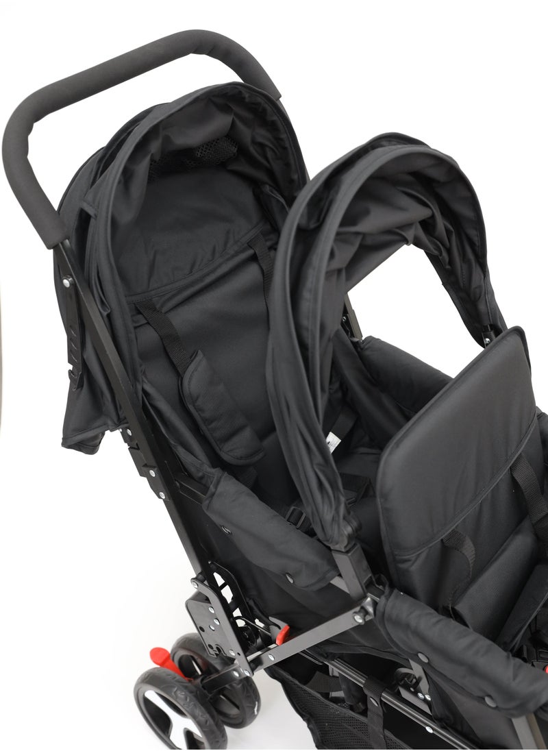 BABYCARA Stylish Baby Stroller Double Seat Twin Adjustable Seats And Complete Lay Down Foldable  - Image 2
