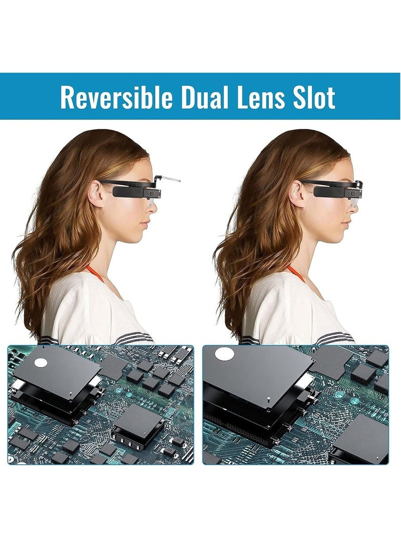 Headband Magnifying Glass With Light Head Mount Magnifying Glass With 3 Detachable Lenses For Close Work Jewelry Hobby Crafts Watch And Electronic Repair 1X To 2.5X - Image 4