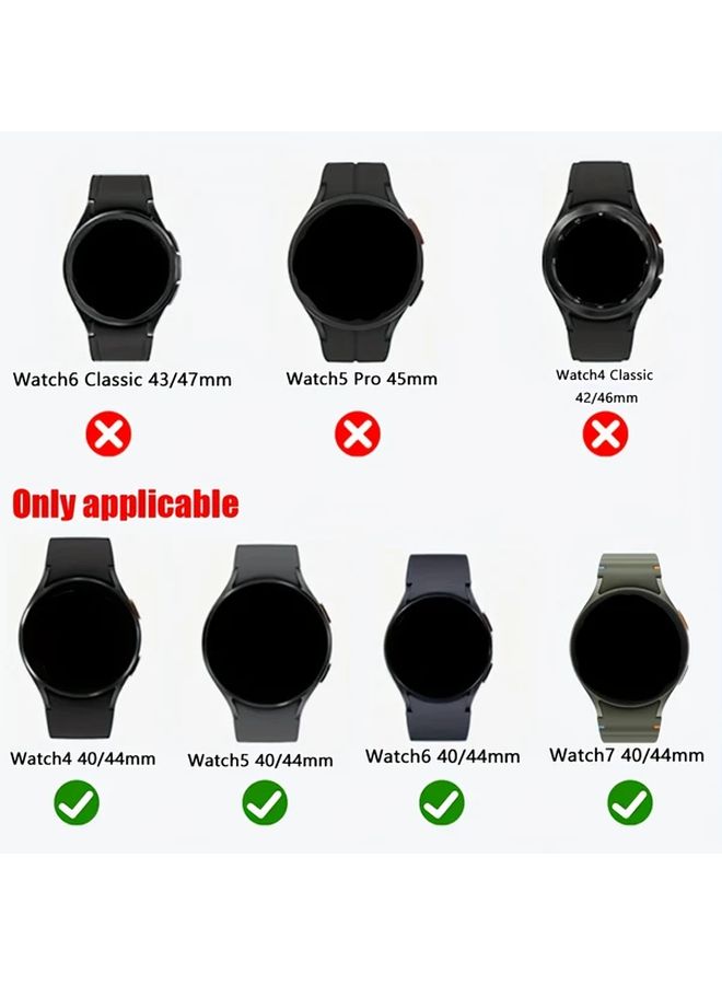Galaxy Watch 6 44mm Case 4 Pack Black White Blue Starlight Screen Protector - Image 3