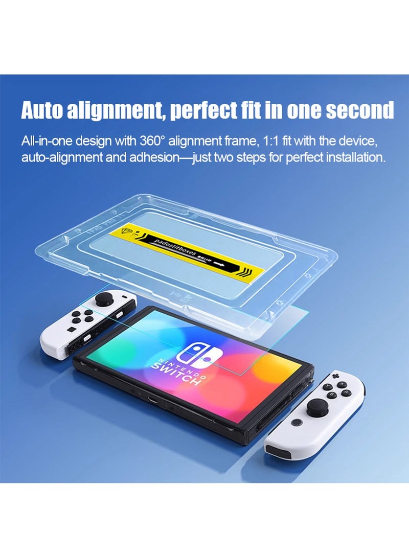 طريقة الاتصال حماية شاشة نينتندو سويتش 2 [حزمة 1 قطعة]، صلابة 9H مقاومة للخدوش والبصمة، تركيب خالي من الفقاعات، سريعة 0.33 ملم، علبة مقاومة للغبار مرفقة - Image 3