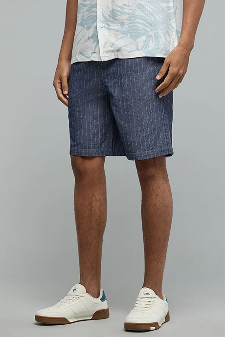 R&B Striped Shorts with Drawstring Waist