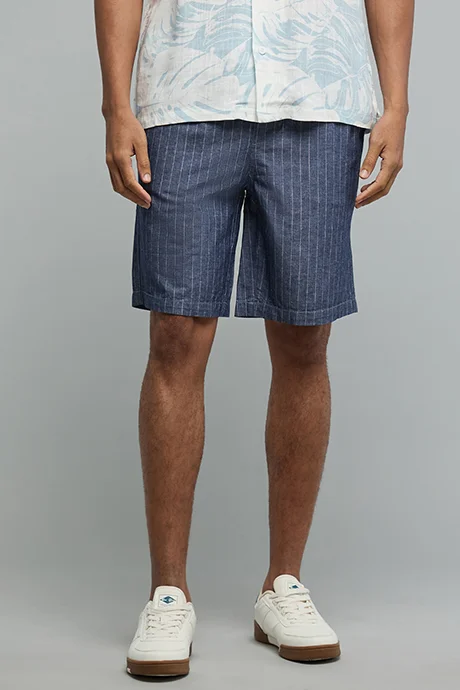 R&B Striped Shorts with Drawstring Waist