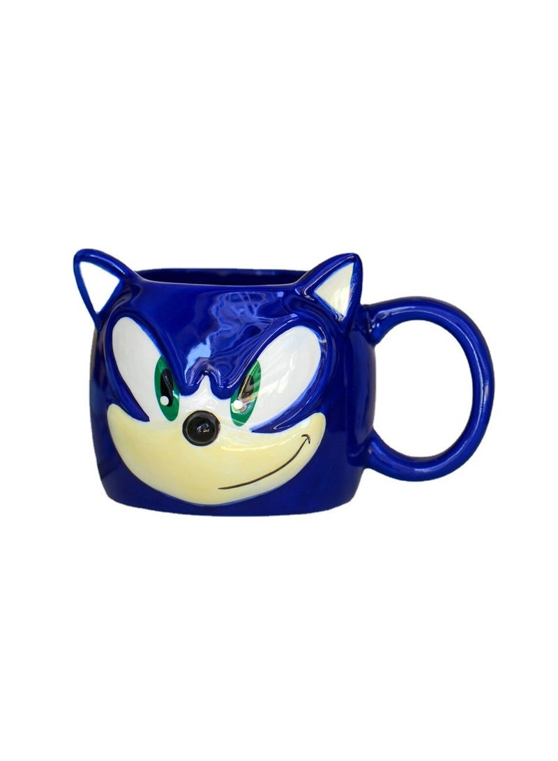 general Sonic Hedgehog mug, blue anime ceramic doll cup game merchandise water cup teacup (320ml) - Image 1
