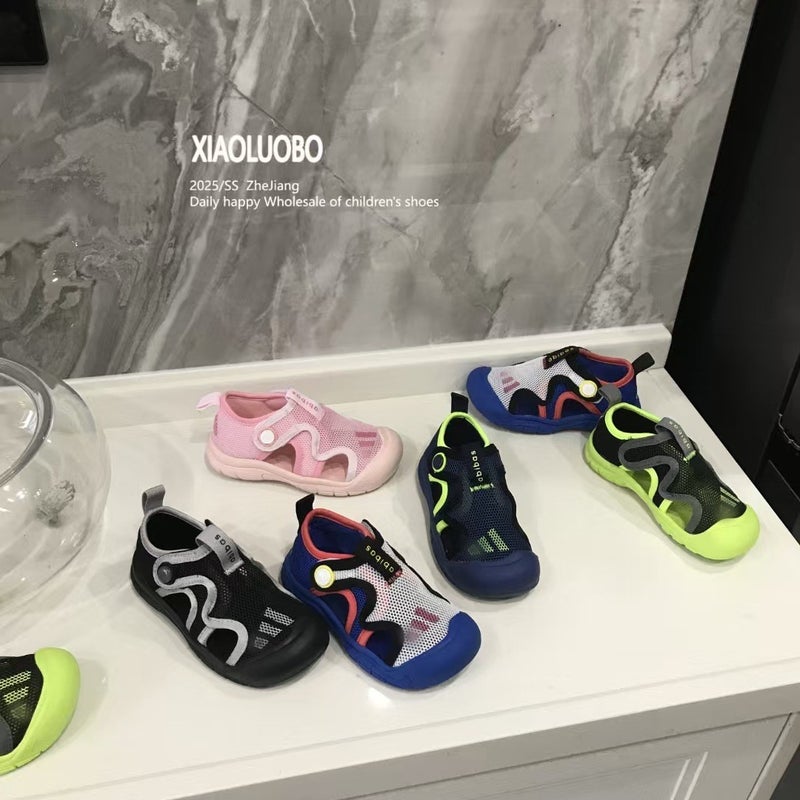 Children'S Shoes Korean Style Boy'S Letter Single Net Comfortable Beach Shoes 2025 Summer Baby'S Lightweight All-Match Sports Sandals - Image 2