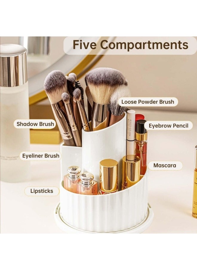 Generic - Cosmetic Brush Organizer with Lid 360 Degree Rotating Makeup Holder Dustproof Storage Container for Brushes Perfect Display Case for Makeup and Beauty Products - Image 1