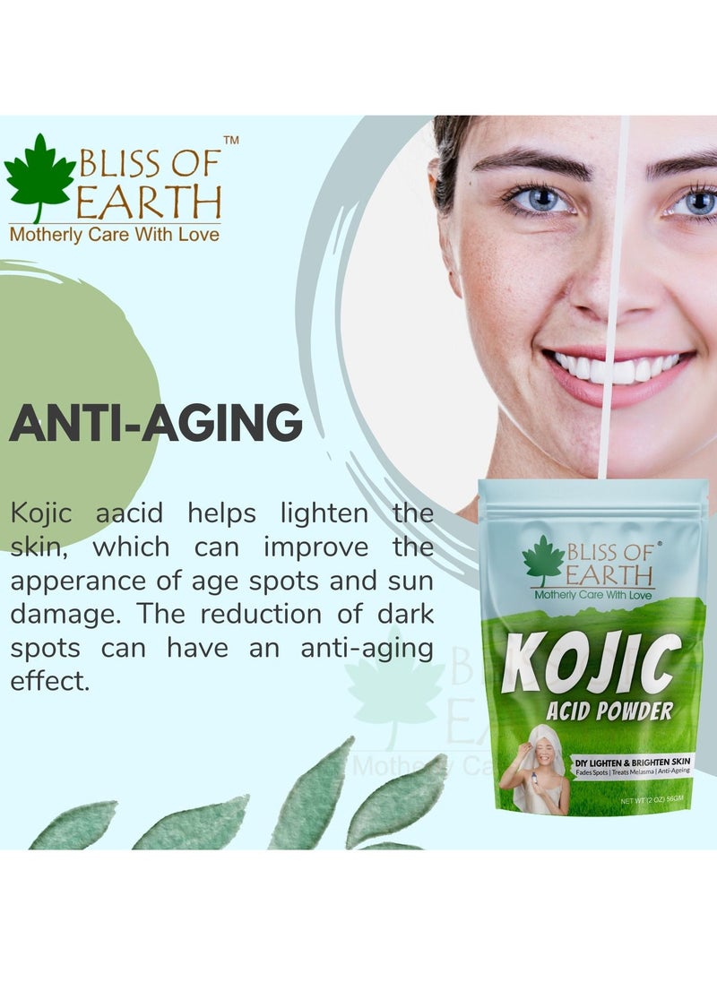 BLISS OF EARTH - Bliss of Earth 4 oz Korean Kojic Acid Powder Original for Skin Whitening, Soap Making & DIY Products, 113GM - Image 1