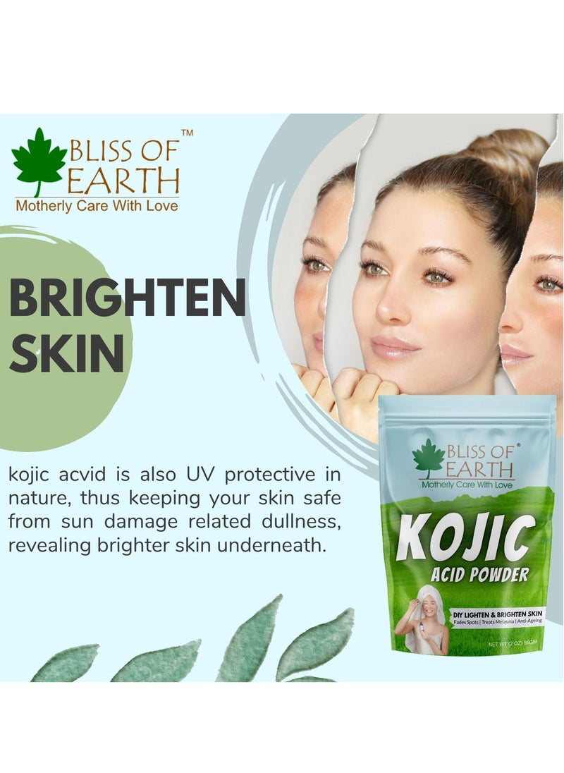 BLISS OF EARTH - Bliss of Earth 4 oz Korean Kojic Acid Powder Original for Skin Whitening, Soap Making & DIY Products, 113GM - Image 1