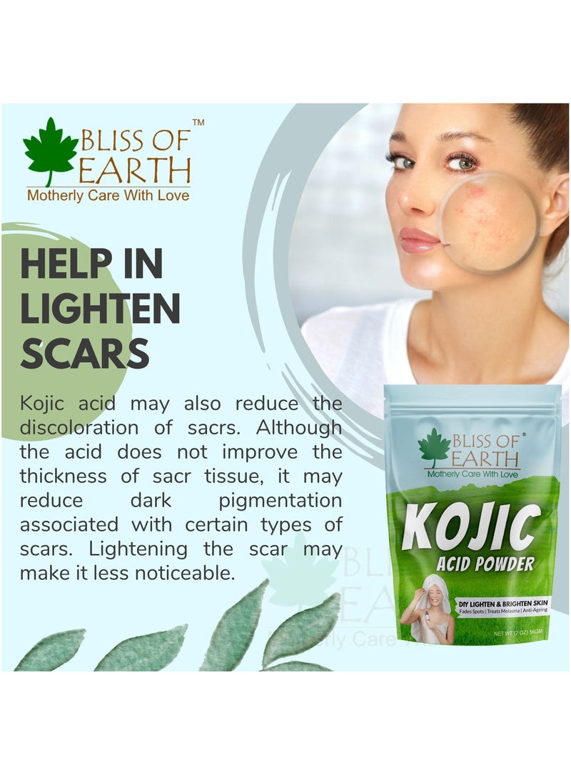 BLISS OF EARTH - Bliss of Earth 4 oz Korean Kojic Acid Powder Original for Skin Whitening, Soap Making & DIY Products, 113GM - Image 1