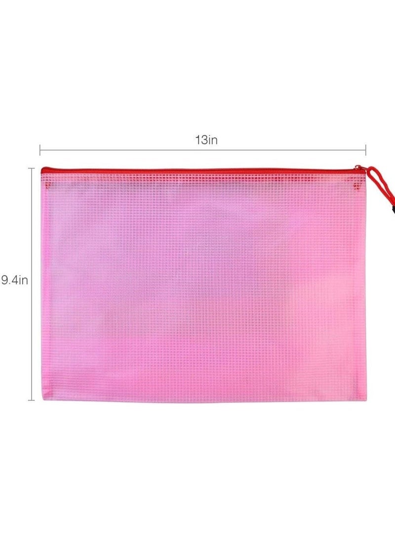 10 قطع أكياس ملف ذات سحاب A4، حقيبة بلاستيكية مقاومة للماء بسحاب من PVC لملفات الوثائق 5 ألوان - Image 2