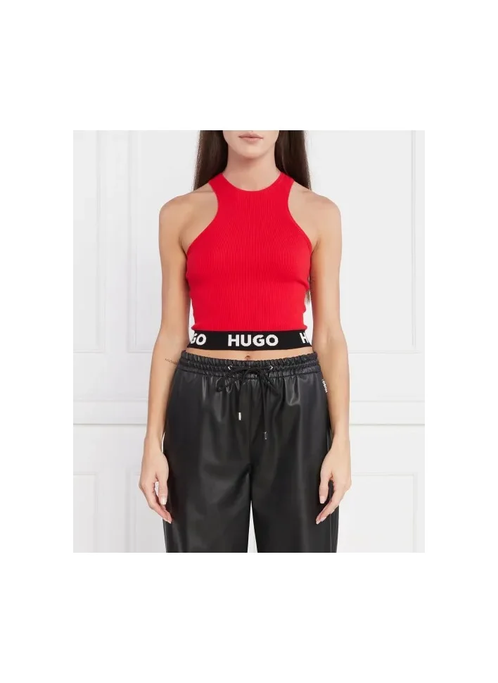 HUGO Logo Band Knitted Tank Top