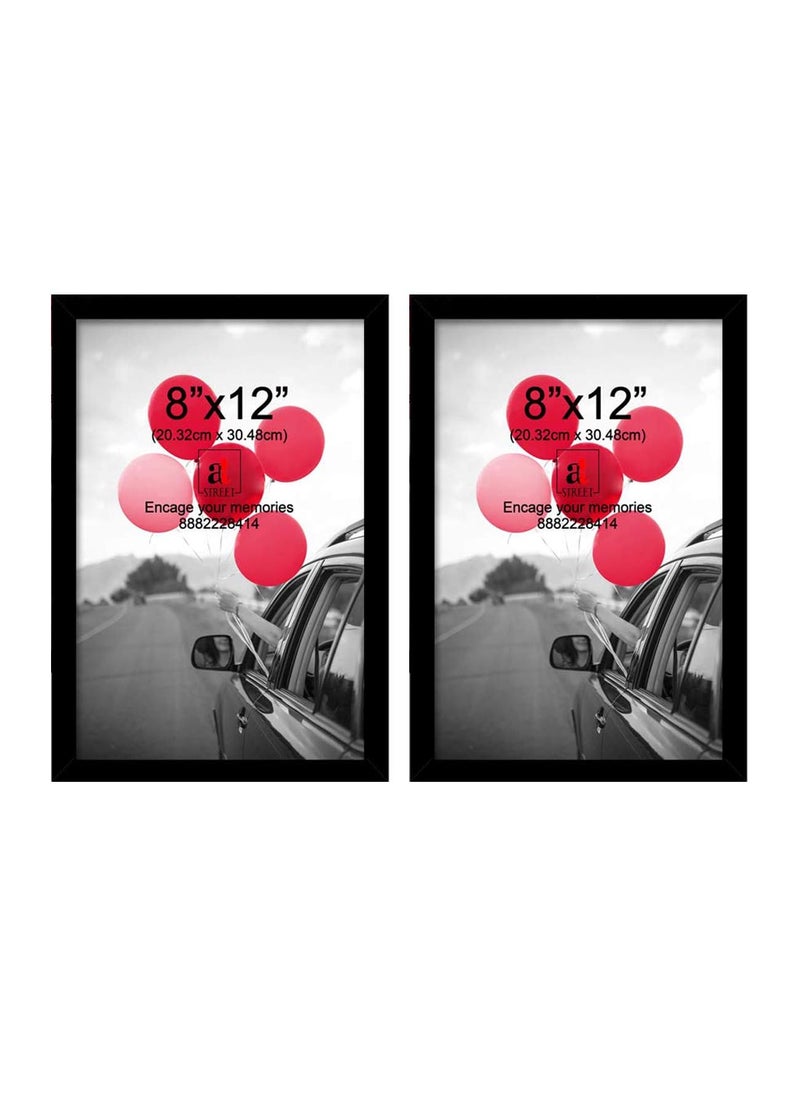 Art Street Art Street A4 Document Photo Frame Set of 2 Black Photo Frames for Home and Office decoration (Photo Size 8 x 12 Inches)  - Image 1