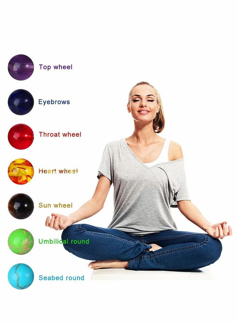 Excefore 3Pcs Chakra Bracelets for Women Lava Rock 7 Chakras Crystals and Healing Stones Bracelets 8mm Crystal Yoga Beaded Essential Oil Diffuser  - Image 5