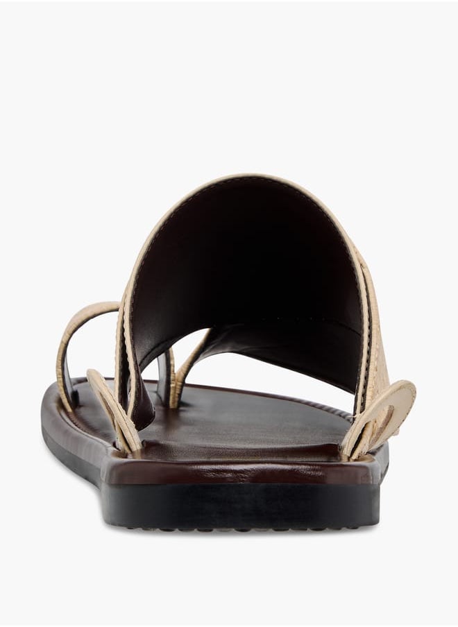 LBL by Shoexpress Men's Embroidered Slip-On Arabic Sandals with Toe Loop Detail  - Image 4