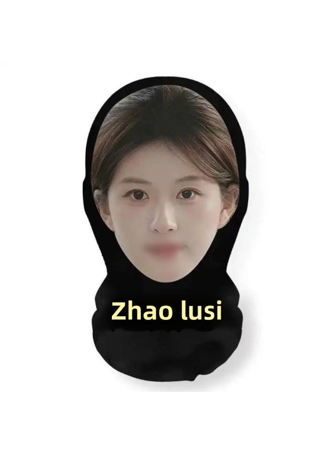3D Simulation Face Dress-up Funny Headgear Live Props Funny Mask Star Face Spoofs Mask-Color:【zhao Lusi】one Outfit  - Image 1