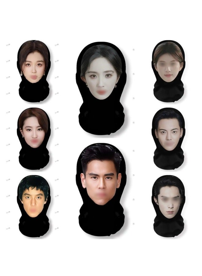 3D Simulation Face Dress-up Funny Headgear Live Props Funny Mask Star Face Spoofs Mask-Color:【zhao Lusi】one Outfit  - Image 2