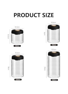 HOOKOR Glass Canister with Vacuum Lids,500/900/1200ml Borosilicate Glass Coffee Canister Container,Perfect for Coffee,Beans,Loose Tea,Candy,Nuts,Spices,Snacks for Fresh Keeping (500ML)  - Image 2