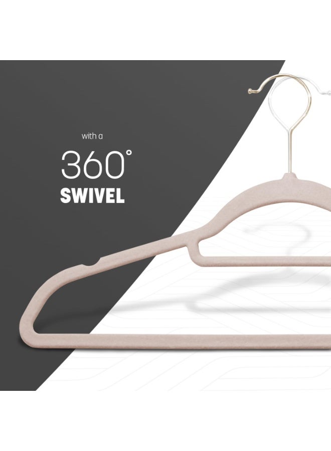 Beauenty Hangers 20 Pack - Non-Slip Clothes Hangers with Tie Bar & 360° Hook - Durable & Sturdy, Space-Saving Wardrobe Organisers for Suits, Jackets & Clothes- Home Storage Solution - Image 5