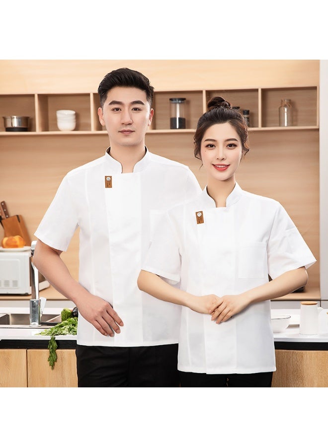 NIBEMINENT Chef Overalls Short Sleeve Waterproof Oil-Proof Men's Restaurant Ding Room Canteen Dining Kitchen Staff - Image 1