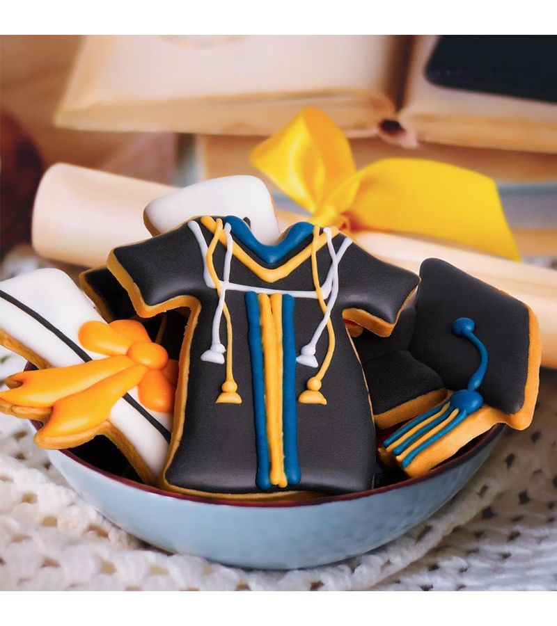 3 Piece Graduation Cookie Cutter Set Cap Gown Diploma Stainless Steel Cake Decoration - Image 5