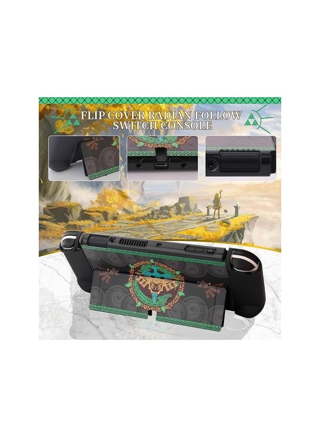 بروماس حقيبة حمل لجهاز Nintendo Switch OLED of Zelda، حقيبة سفر سوداء مع غطاء واقٍ مقاوم للماء، واقي شاشة زجاجي، 2 غطاء إبهام (من أجل دموع المملكة) - Image 5