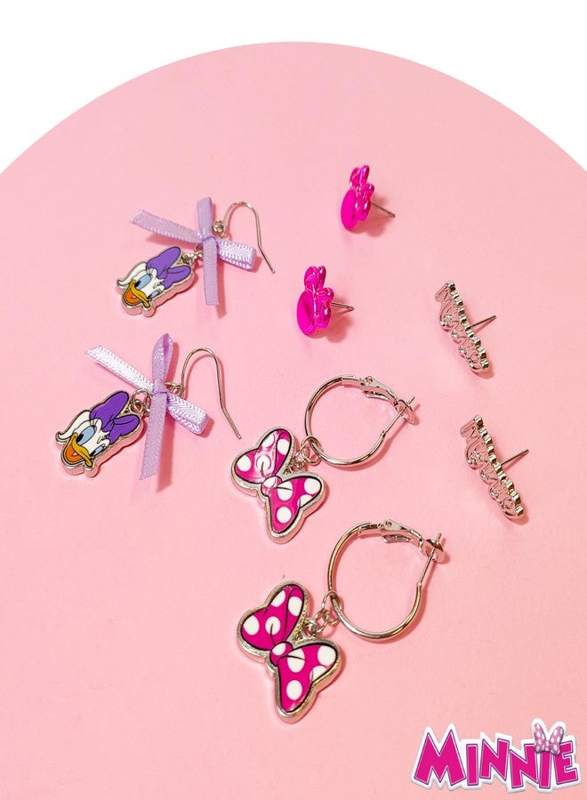 LUV HER Disney Hypoallergenic Earrings for Girls - 2 Stud & 2 Fishhook Drop Earrings with Charms, One Size Fits All, Fun Accessories for Girls Ages 4+ - Image 5