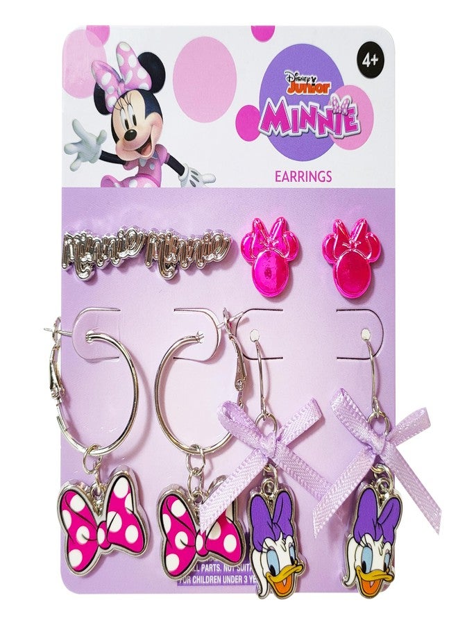 LUV HER Disney Hypoallergenic Earrings for Girls - 2 Stud & 2 Fishhook Drop Earrings with Charms, One Size Fits All, Fun Accessories for Girls Ages 4+ - Image 1