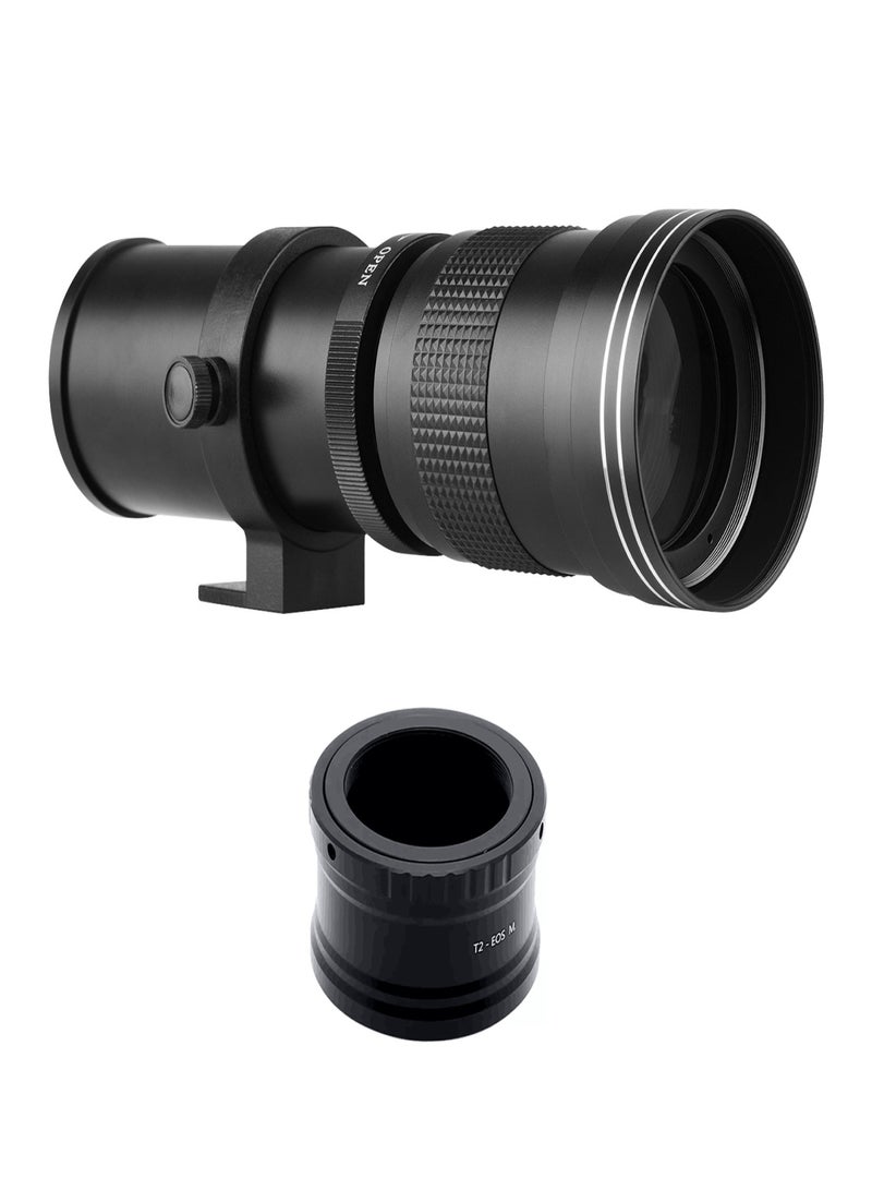 Camera MF Super Telephoto Zoom Lens F/8.3-16 420-800mm T2 Mount with M-mount Adapter Ring 1/4 Thread Replacement for Canon M M2 M3 M5 M6 Mark II M10 M50 M100 M200 Cameras - Image 1