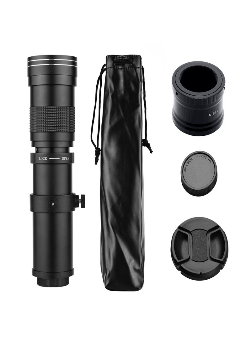Camera MF Super Telephoto Zoom Lens F/8.3-16 420-800mm T2 Mount with M-mount Adapter Ring 1/4 Thread Replacement for Canon M M2 M3 M5 M6 Mark II M10 M50 M100 M200 Cameras - Image 2