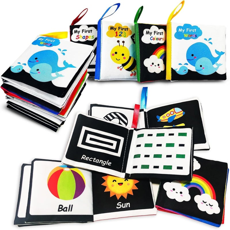 Soft Cloth Baby Book Toy - Pack of 4 Learning Books for Infants 0-18 Months - Image 1