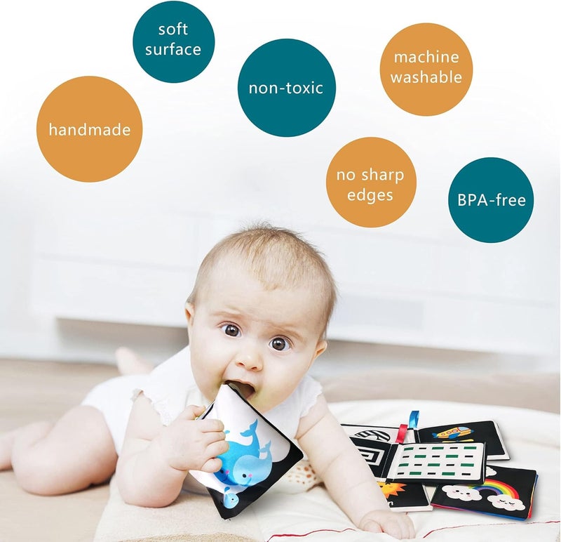 Soft Cloth Baby Book Toy - Pack of 4 Learning Books for Infants 0-18 Months - Image 3