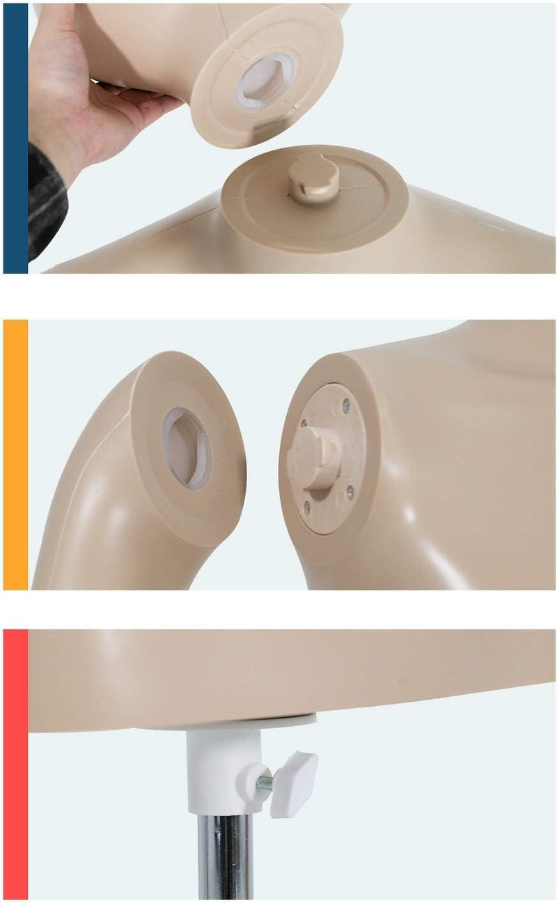FDW Female/Male Mannequin 39-56/42-59 Inch Height Adjustable Torso Dress Form Sewing Manikin Dress Model Stand Display Head Dress Mannequin Clothing Form Metal Base Stand (39-56Inch) - Image 4