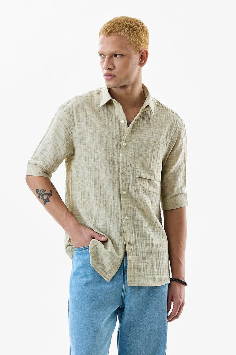 SNITCH Oversized Crushed Seersucker Shirt