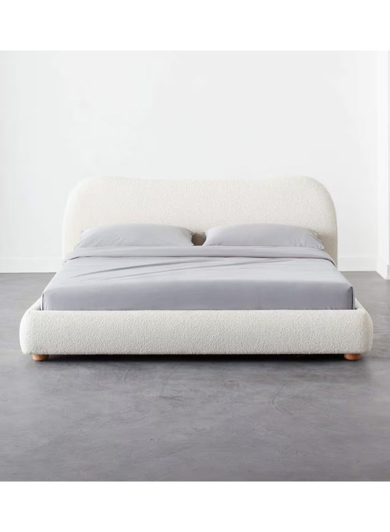 Karnak Moana-3 Bed with Upholstered Tandy Boucle Fabric – Luxurious Bedroom Decor White 200x200cm - Image 1