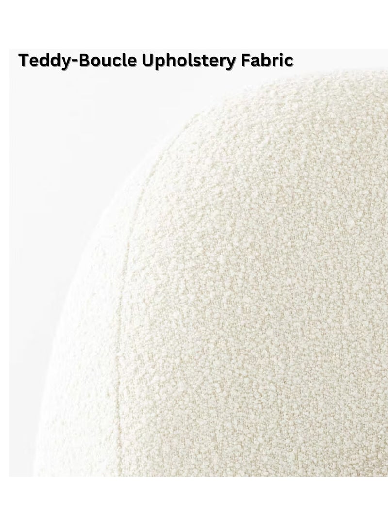 Karnak Moana-3 Bed with Upholstered Tandy Boucle Fabric – Luxurious Bedroom Decor White 200x200cm - Image 4