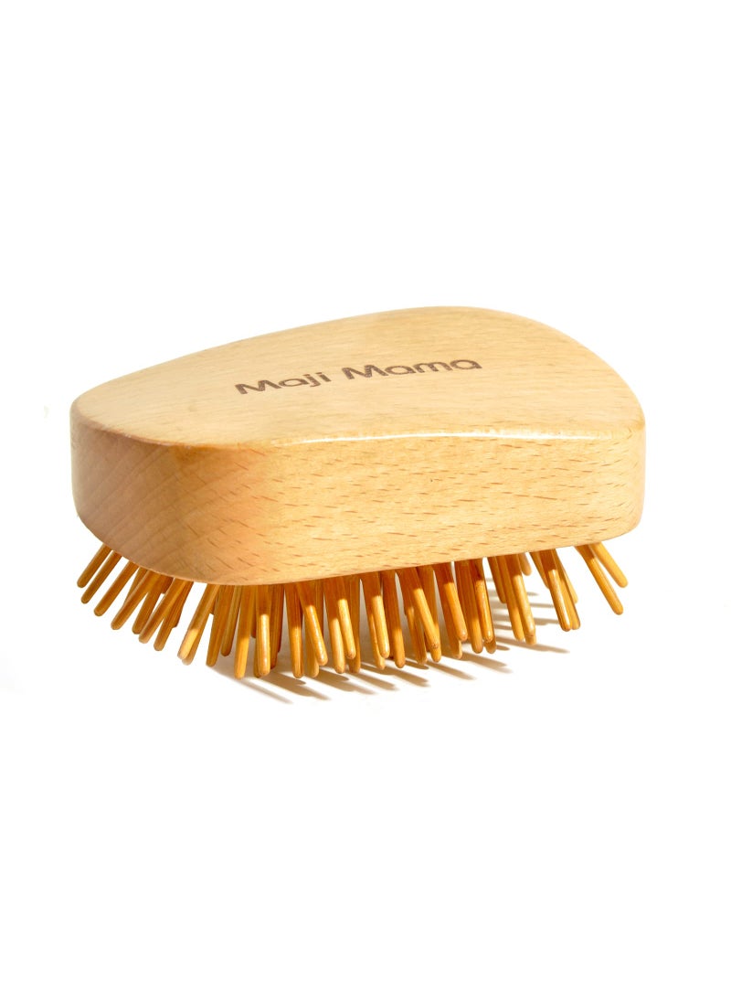 Maji Mama Maji Mama Handmade Natural Wooden Hair Brush Hairbrush with Bamboo Pins Massage Scalp & Detangling All Hair Types 