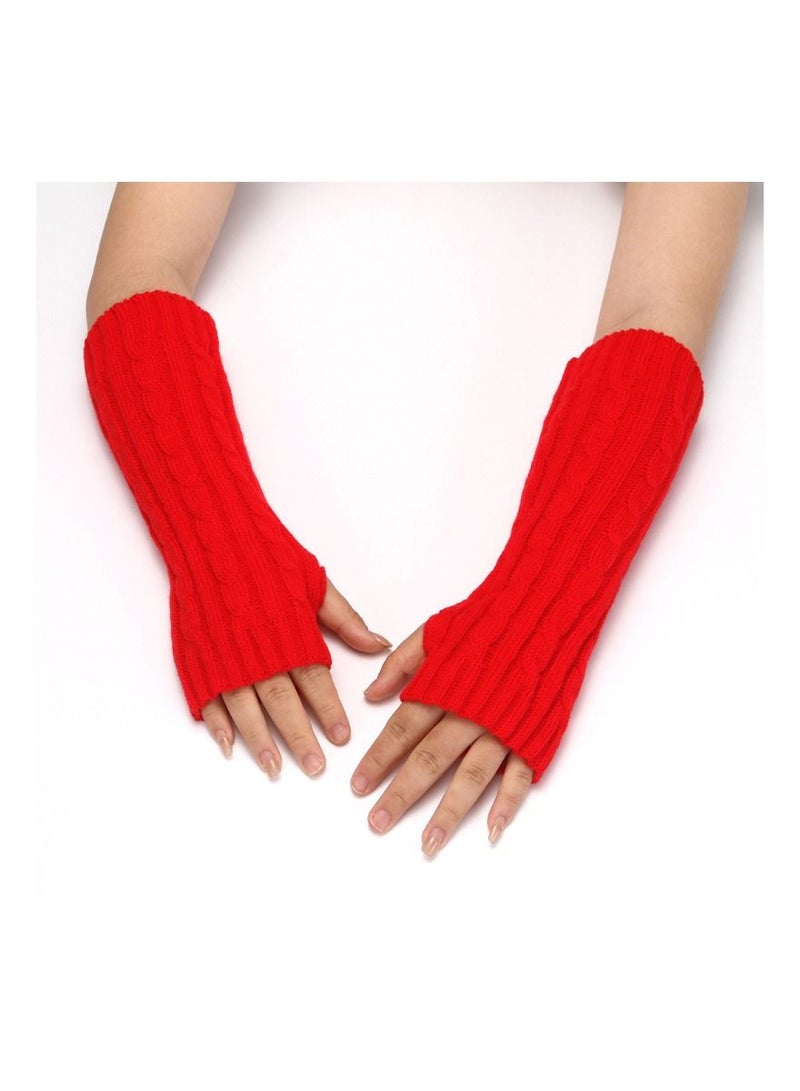 Loquat Fingerless Cotton Polyester Gloves Sleeves 