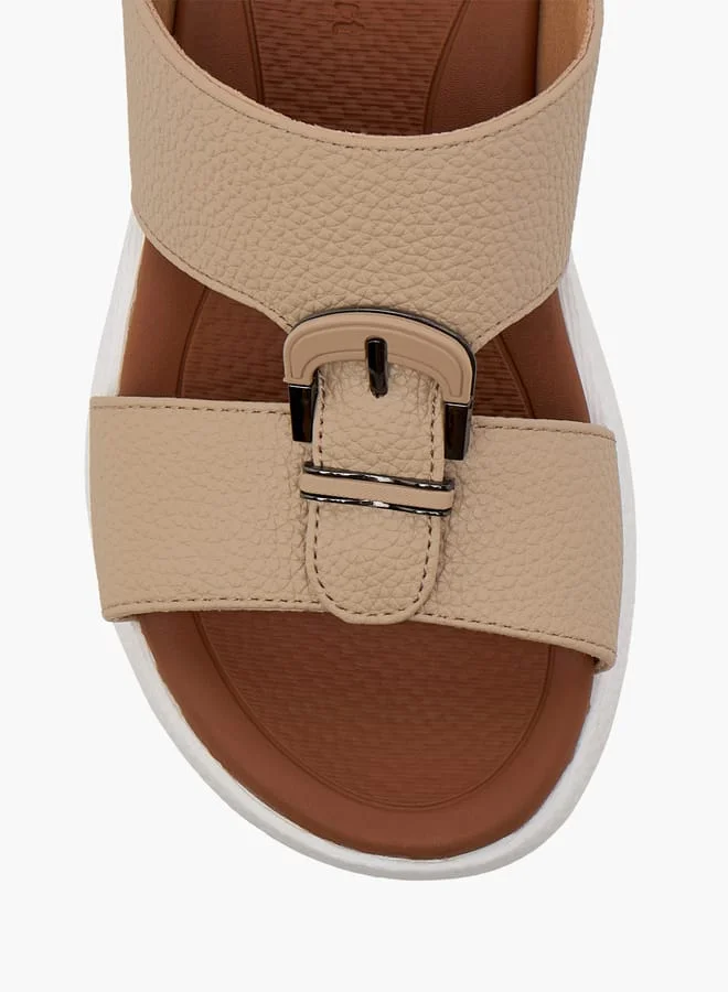 Le Confort Boys Textured Arabic Sandals with Buckle Detail