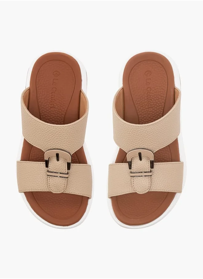 لو كونفورت Boys Textured Arabic Sandals with Buckle Detail