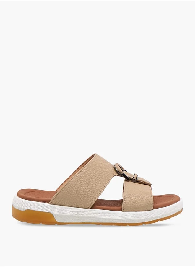 Le Confort Boys Textured Arabic Sandals with Buckle Detail