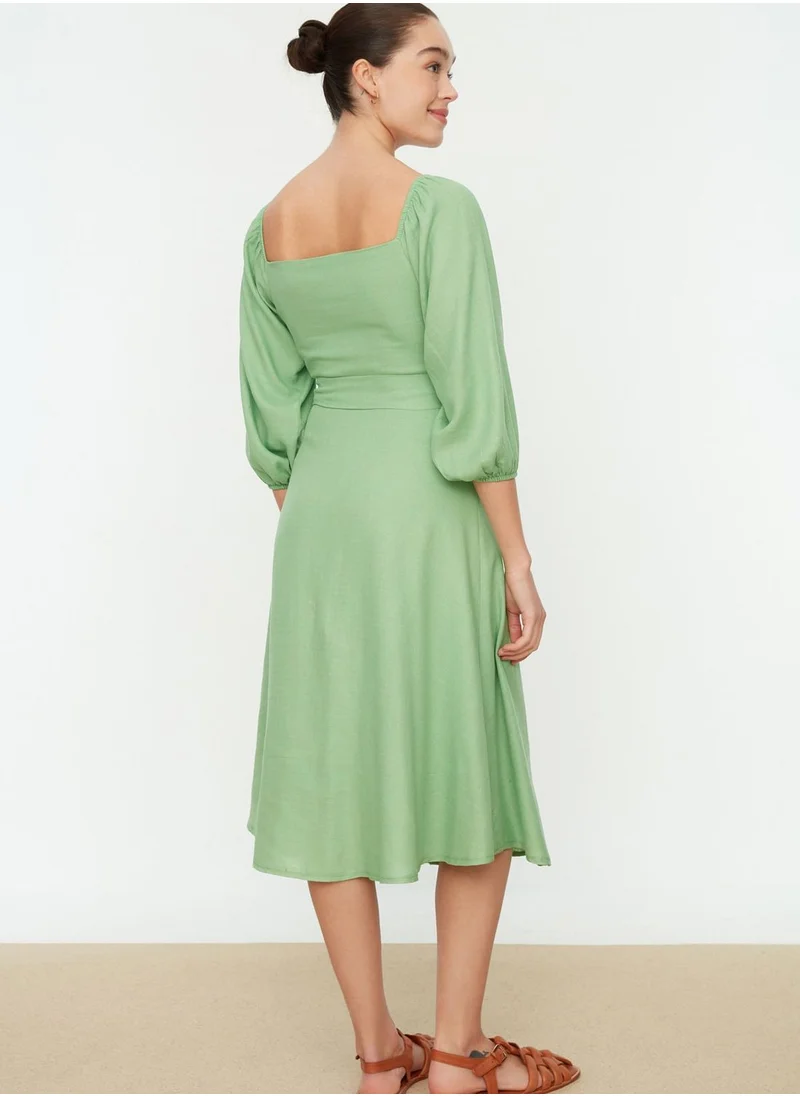 trendyol Balloon Sleeve Button Detail Dress
