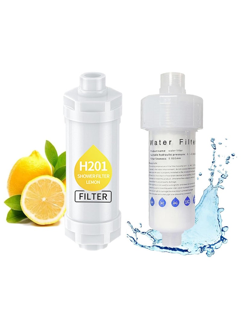 Lemon Vitamin C Shower Head Filter - Aromatherapy Hard Water Softener, Chlorine & Rust Remover | Purifying Filtered Shower Head | Prevents Dry Skin & Hair Loss, Essential Oil Infuser  - Image 1