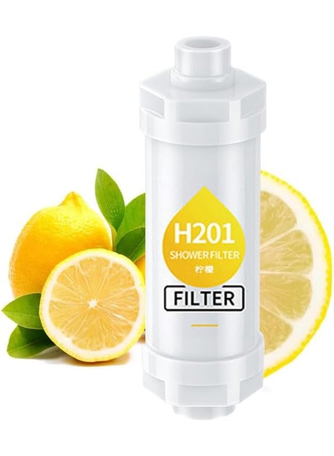 Lemon Vitamin C Shower Head Filter - Aromatherapy Hard Water Softener, Chlorine & Rust Remover | Purifying Filtered Shower Head | Prevents Dry Skin & Hair Loss, Essential Oil Infuser  - Image 2