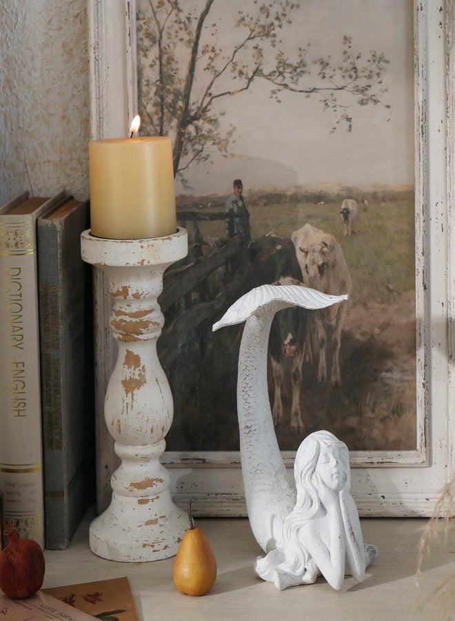 SOFFEE DESIGN Shy Mermaid Figurine Resin Ornament, Coastal Bedroom Shelf Decor for Mermaid Lovers, Unique Housewarming Gift - Image 2
