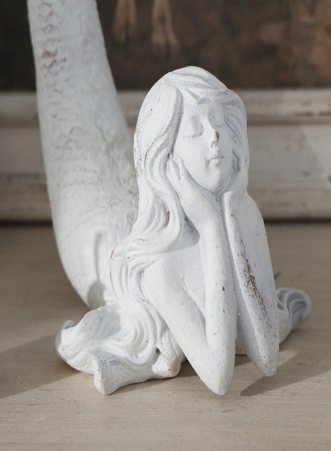 SOFFEE DESIGN Shy Mermaid Figurine Resin Ornament, Coastal Bedroom Shelf Decor for Mermaid Lovers, Unique Housewarming Gift - Image 4