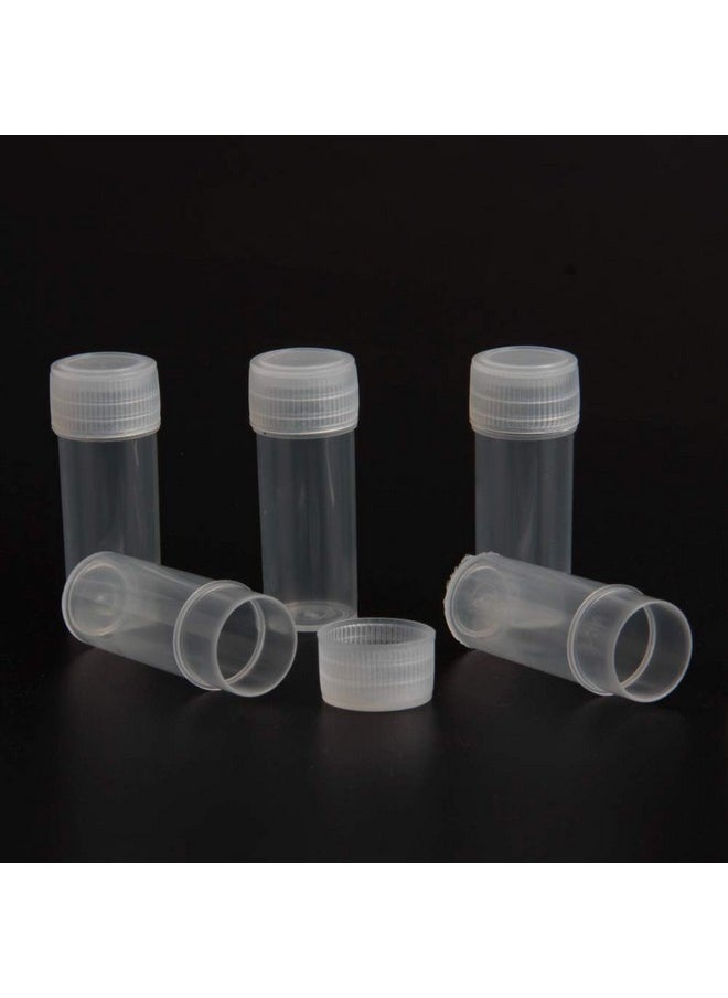 SBYURE - 120 Pieces 5 Ml Plastic Sample Bottles Vial Storage Mini Clear Storage Case With Lid Vial Storage Container Test Tube For Small Items - Image 1