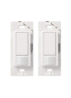 Lutron Maestro Motion Sensor Light Switch, for Bathroom, Garage, Laundry Room, and Closet, for Any Bulbs, Occupancy and Vacancy Sensor, Single-Pole Only, No Neutral Req, MS-OPS2H-2-WH, White (2 Pack)