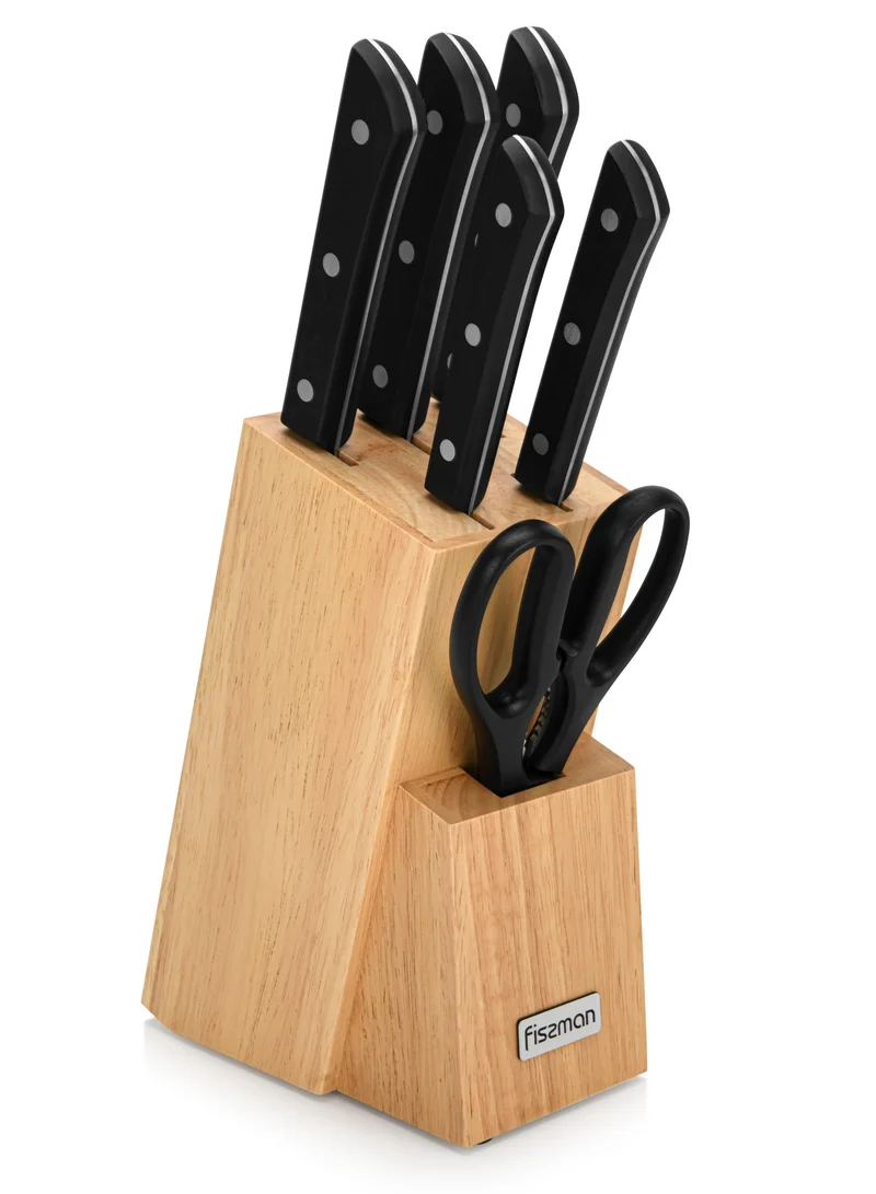 فيسمان Fissman 7-Piece Knife Set Kanematsu with Wooden Block